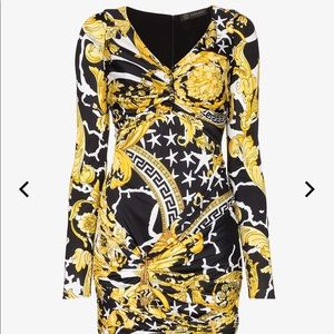 Versace Baroque Mini Ruched dress